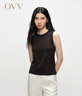 OVV2025春夏新款女裝多色簡(jiǎn)約圓領(lǐng)無(wú)袖修身棉質(zhì)背心T恤 深摩卡 L 曬單實(shí)拍圖