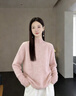 紅蜻蜓針織衫女半高領(lǐng)加厚毛衣女2025年冬季新款女裝長(cháng)袖打底衫上衣女士 花粉色 均碼 （80-130斤） 曬單實(shí)拍圖