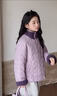 女童加厚棉服秋冬2025新款潮兒童兩面穿棉衣韓版女孩休閑外套洋氣 紫色 【兩面穿】 150 曬單實(shí)拍圖