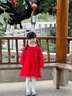 英氏（YEEHOO）女童裙子加絨秋冬保暖女童連衣裙長(cháng)袖裙子喜慶拜年服 新年紅 110 cm（建議身高100-110cm） 曬單實(shí)拍圖