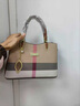 喵小姐（MISSMIAO）輕奢高端品牌女士包包女2026新款通勤牛皮手提包大容量斜挎媽媽包 卡其棕格紋【送真皮保養油梳子】商場(chǎng)同款專(zhuān)柜正品 曬單實(shí)拍圖
