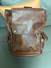 慢時(shí)光復古手工真皮背包男士通勤頭層牛皮雙肩包休閑旅行背包休閑電腦包 淺棕色 淺棕色 曬單實(shí)拍圖