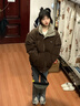 何佳功羽絨棉服女2025冬季新款韓版森系百搭拼接短款外套拼接面包服棉襖 咖啡色 S 【建議90-110斤】 曬單實(shí)拍圖