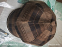 吉米葉子帽子女秋冬季新款格子八角帽文藝減齡貝雷帽英倫復古毛呢報童帽 咖色 均碼 M(56-58cm) 曬單實(shí)拍圖