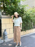 旅途原品ltyp 立體文藝?yán)位ò?優(yōu)雅休閑八分半身裙女2025新款 卡其色 L 曬單實(shí)拍圖