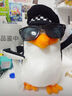 嬰果小島品鑒中高雅人士企鵝玩偶抽象表情包可愛(ài)搞怪毛絨公仔生日禮物女生 舉牌警告企鵝【帶眼鏡+帽子+牌子】 23cm+透窗禮袋+燈串 曬單實(shí)拍圖