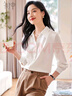 初申春秋長(cháng)袖襯衫女職業(yè)休閑通勤翻領(lǐng)百搭白襯衣S13JC2998 曬單實(shí)拍圖