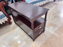 千美居  客廳沙發(fā)邊柜邊桌茶幾實(shí)木邊幾小茶幾簡(jiǎn)約角幾床頭柜 深櫻桃色圓柱（雙抽屜） 90X40X60CM 曬單實(shí)拍圖