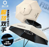 漁之源（Yuzhiyuan）傘帽頭戴式雨傘帽子傘頭頂雨傘大號頭戴式遮陽(yáng)傘斗笠式雨傘 97cm雙層咖【雙骨更抗風(fēng)+橡膠頭套+纖維傘骨】 曬單實(shí)拍圖