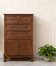 JGDAK斗柜美式實(shí)木復古柜子收納儲物柜帶門(mén)客廳五斗柜臥室靠墻邊柜櫥柜 咖啡色 四抽兩門(mén) 曬單實(shí)拍圖