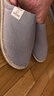 菲爾若特大碼亞麻拖鞋大碼男加大加寬室內大號棉麻家居厚底防滑室內拖鞋 淺灰 47-48(適合45-47碼）灰色鞋底 曬單實(shí)拍圖