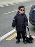 G.duck小黃鴨童裝男童羽絨服兒童冬裝加厚保暖白鴨絨外套1-10歲羽絨衣服 黑色 100 cm 曬單實(shí)拍圖