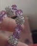 派欽適用于掛繩水鉆女掛件水晶鏈珠子配飾手機殼吊墜短款手腕帶 【淡雅紫】水晶花朵掛繩 曬單實(shí)拍圖