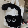 集領(lǐng)2026新款秋冬毛毛包可愛(ài)貓咪托特包毛茸茸單肩包手提大容量通勤包 毛絨貓咪包包【白底黑貓35*32cm】 曬單實(shí)拍圖