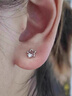QMXD999足銀星星月亮耳釘女生小眾設計不對稱(chēng)耳骨釘純銀耳環(huán)耳飾禮物 星星月亮耳釘 通體足銀 曬單實(shí)拍圖