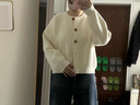 妙奕嘉針織開(kāi)衫外套毛衣女針織衫2025冬季新款上衣高級感小香風(fēng)長(cháng)袖外搭 單排圓扣針織毛衣外套【乳白色】 均碼 【建議90-120斤】 曬單實(shí)拍圖