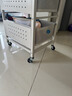 湃洋書(shū)包置物架家用多層桌下滑輪柜放書(shū)本零食收納架可移動(dòng)廚房小推車(chē) 四層奶油白 曬單實(shí)拍圖