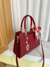 紀詩(shī)哲（GIEVSZHE）輕奢品牌包包女包女士手提包真皮單肩斜挎婚包送媽媽生日禮物侈 酒紅色1 曬單實(shí)拍圖
