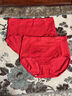 貓人3條本命年女士大紅色媽媽內褲純棉抗菌高腰收腹大碼全棉襠三角褲 【3條裝】V型蕾絲+V型螺紋+側邊交叉 L 【推薦體重 105-130斤】 曬單實(shí)拍圖