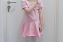艾舞戈兒童舞蹈服女練功分體套裝女童芭蕾舞裙幼兒跳舞中國舞演出服裝 粉色-短袖+四角棉短褲 130 碼 身高110-120cm重38-48斤 曬單實(shí)拍圖