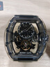 布加迪（BONEST GATTI）手表男士德國全自動(dòng)鏤空機械表夜光輕奢腕表情人節新年禮物送男友 BG9960-A1水晶黑殼黑面黑膠帶【贈車(chē)模禮盒】 曬單實(shí)拍圖
