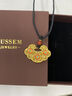FUSSEM999足金花開(kāi)如意長(cháng)命鎖項鏈3D硬金黃金吊墜本命年金鎖送女友禮物 克數多退少補 曬單實(shí)拍圖