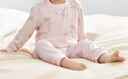 全棉時(shí)代嬰幼童家居服套裝純棉舒適透氣長(cháng)袖圓領(lǐng)打底服 花園物語(yǔ)粉90碼 曬單實(shí)拍圖