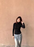 貓人小立領(lǐng)打底衫女內搭可外穿秋冬基礎款簡(jiǎn)約百搭修身長(cháng)袖上衣女 漫暮黑 【零碳暖膚 羊毛發(fā)熱 打底衫長(cháng)袖款】 M 【推薦80-100斤】 曬單實(shí)拍圖