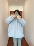 可茵（Keyin）羽絨棉服女短款2025冬季新款韓版寬松小個(gè)子工裝派克服棉衣外套女 淺藍色 M 曬單實(shí)拍圖