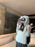 匯媚馬甲女2025秋冬新款小熊耳朵馬夾疊穿百搭韓系慵懶氛圍感加厚保暖 白色小熊耳馬甲(加棉)  加厚 S (建議80-100斤) 曬單實(shí)拍圖