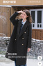 百圖（betu）女裝2025年冬季新款毛呢外套高級感100%綿羊毛毛呢大衣女2511T22 曬單實(shí)拍圖