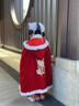 玫初莎拜年服女童冬裝加絨過(guò)年喜慶紅色新年兒童漢服2025新款中國風(fēng)古裝 659酒紅+毛領(lǐng)+頭飾眉心貼 加絨 130 【建議身高125cm左右】 曬單實(shí)拍圖
