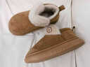 紅豆棉拖鞋女士冬季2025新款室內家居厚底防滑保暖毛絨高幫棉鞋女 卡其【加絨加厚】 38-39 適合37-38腳穿 曬單實(shí)拍圖