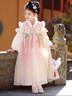 安妮優(yōu)兒（Anneyol）漢服女童冬款古風(fēng)加絨連衣裙兒童秋冬新年拜年服唐裝裙 粉色 120 曬單實(shí)拍圖