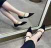 德瑪納【優(yōu)雅通勤】秋冬日常百搭低調水鉆啞光絨面單鞋女通勤鞋 曬單實(shí)拍圖