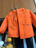暇步士（Hush Puppies）童裝兒童外套秋冬季新款男女大童簡(jiǎn)約時(shí)尚加厚風(fēng)衣外套 甜橙桔 110 cm 曬單實(shí)拍圖