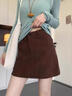 雪茜曼美拉德半身裙女冬季燈芯絨設計感包臀顯腿長(cháng)防走光A字復古短裙 曬單實(shí)拍圖