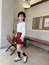 NICKYBABY女童半身裙秋冬毛呢短裙兒童2026新款紅色年服裙子大童格子百褶裙 4539紅色格子百褶裙 120 cm 曬單實(shí)拍圖