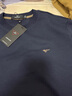七匹狼長(cháng)袖T恤男士衛衣秋季圓領(lǐng)純色打底衫男士簡(jiǎn)約時(shí)尚彈力長(cháng)T商務(wù)男裝 101(藏青)-華夫格抗起球 L (170) 曬單實(shí)拍圖