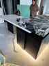 邁紡意式極簡(jiǎn)可伸縮島臺一體餐桌家用大平層多功能中島臺木紋巖板餐桌 伸縮島臺+餐椅*4 寶格麗黑巖板【現貨秒發(fā)】 2.0-2.5m【氛圍燈+實(shí)木多層板+十年質(zhì)?！?曬單實(shí)拍圖