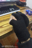 京川旭加熱手套USB短指冬季保暖防寒凍瘡可充電款雙面加熱發(fā)熱電熱手套 黑色-半指手套-雙面加熱 曬單實(shí)拍圖