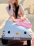 十月同辛hellokitty貓兒童電動(dòng)汽車(chē)可坐人帶遙控搖擺可愛(ài)女孩寶寶玩具童車(chē) 粉色+雙驅12v4.5a電瓶 塑料座 曬單實(shí)拍圖