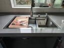 九牧（JOMOO）水槽加厚5mm納米槍灰色SUS304不銹鋼集渣廚房洗菜盆池手工大單槽 D套餐-抽拉龍頭+臺控+洗杯器皂液器 68x46x22cm【順豐速發(fā) 換左下水備注】 曬單實(shí)拍圖