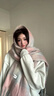 啄木鳥(niǎo)韓系氛圍感秋冬季圍巾女2025新款加厚保暖甜美學(xué)生百搭圍脖冬特價(jià) 粉藍【漸變格子-流蘇圍巾】 曬單實(shí)拍圖