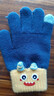 牧萌兒童手套秋冬季男女童保暖全指手套寶寶小學(xué)生男孩針織手套 深藍 曬單實(shí)拍圖