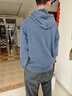 Lee25秋冬新品舒適版Logo印花復古男連帽長(cháng)袖衛衣潮LMT010841204 復古牛仔藍 L 曬單實(shí)拍圖