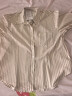 法式咖色休閑條紋襯衫女2025新款大碼長(cháng)袖設計感小眾潮流上衣 8032卡其色條紋襯衫 S 推薦80-100斤 曬單實(shí)拍圖