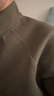 皮爾卡丹（pierre cardin）衛衣男秋冬季立領(lǐng)半拉鏈長(cháng)袖t恤男士加絨保暖衣服 橄欖綠常規 XL 曬單實(shí)拍圖
