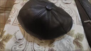 歐珊男士真皮帽子八角帽中老年人秋冬季鴨舌帽戶(hù)外鴨嘴帽潮父親帽 黑色可調節 L 55-56cm 曬單實(shí)拍圖