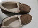 意爾康女鞋厚底百搭加絨樂(lè )福鞋一腳蹬保暖毛毛鞋女 14457W棕色39 曬單實(shí)拍圖
